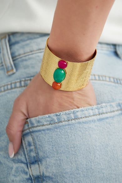 Pulsera bohemia y ventosa - Color dorado h5 Imagen2