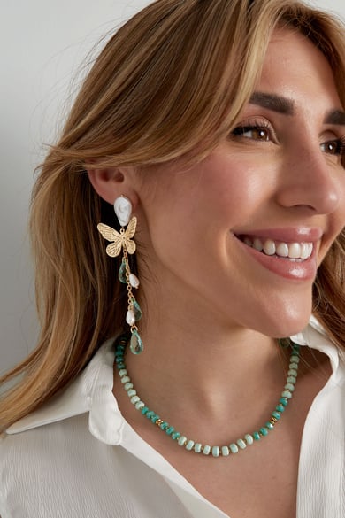 Butterfly earrings - light blue h5 Picture2