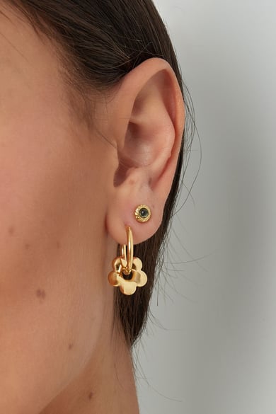 Creolen mit Blumenanhänger in Basic-Optik h5 Bild3