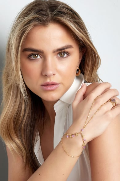 Armband Lila Regen - Goldfarbe h5 Bild4
