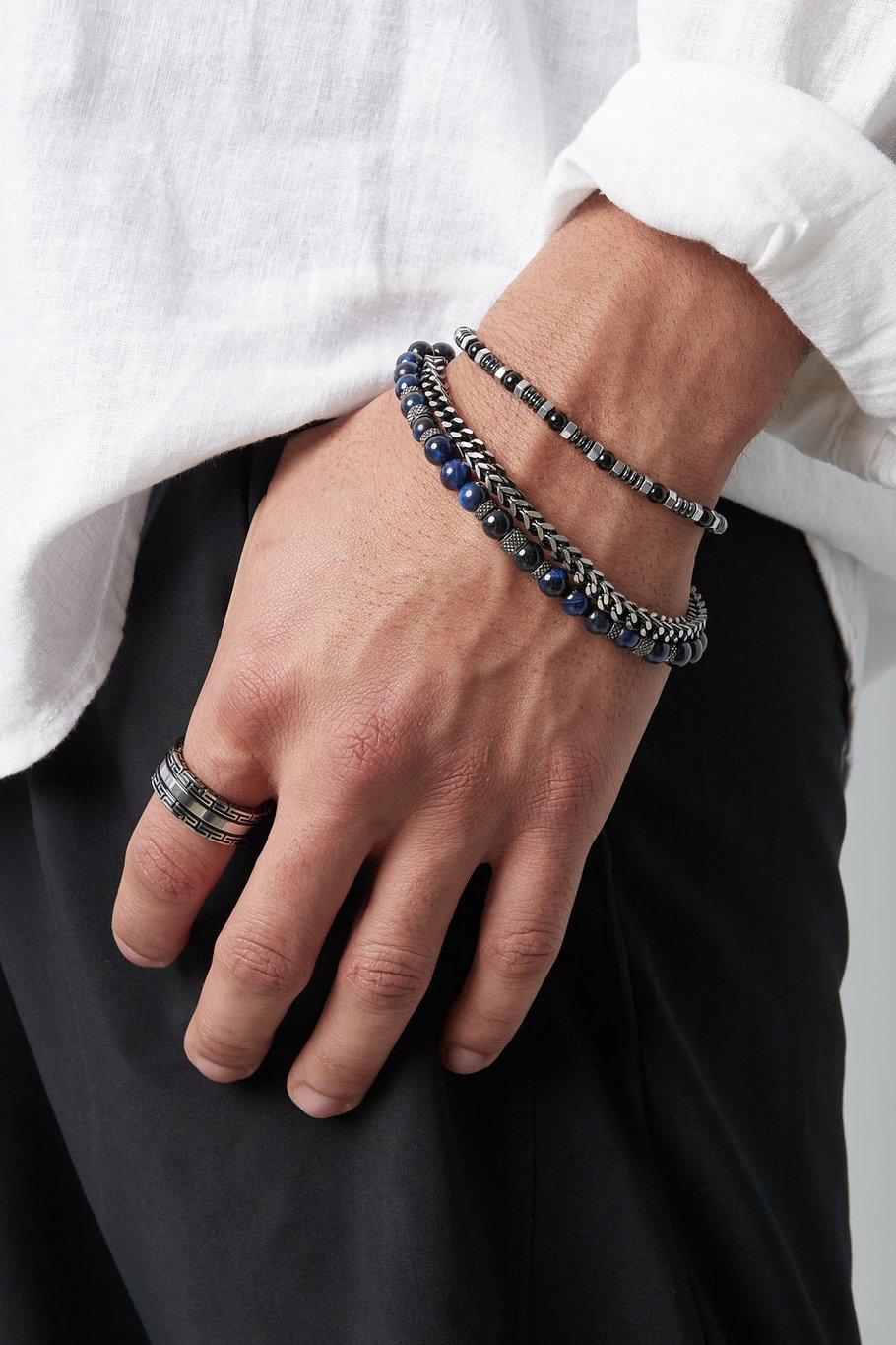 Herrenarmband Phönixperlen - dunkelblau  Bild2