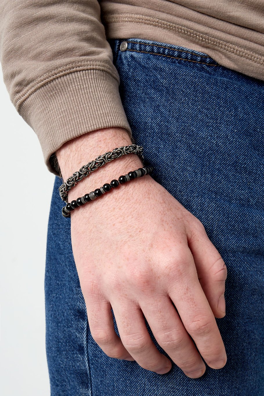 Men's bracelet nexus - black Silver color Picture2
