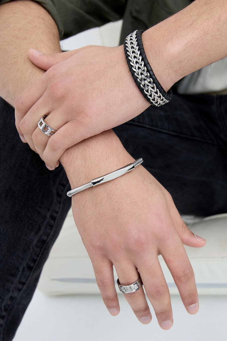 Silver color men's bracelet  Picture4