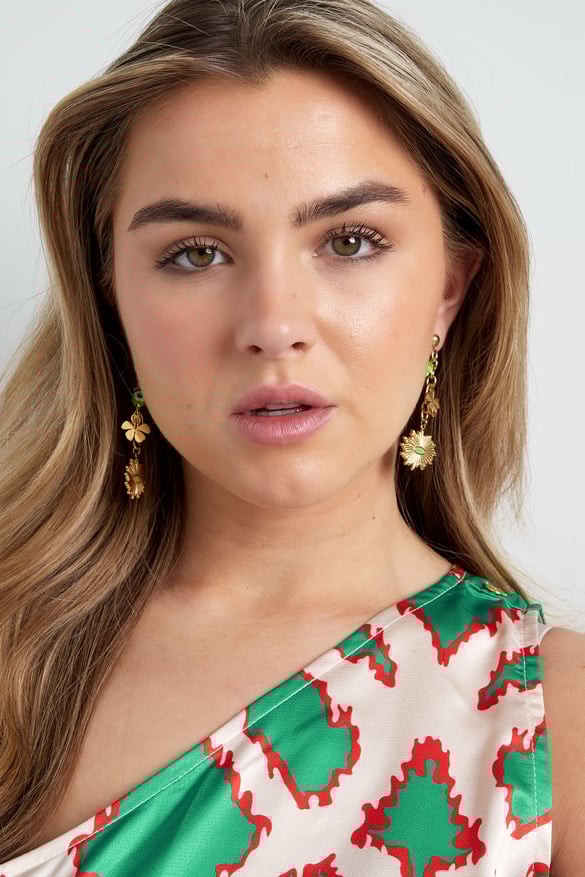 earrings floral flawless - green 