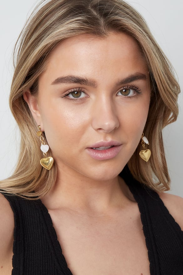 boucles d'oreilles vie d'amoureux - couleur or 2