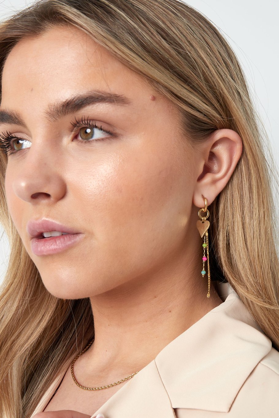 boucles d'oreilles d'amant de mastic - couleur or Image2