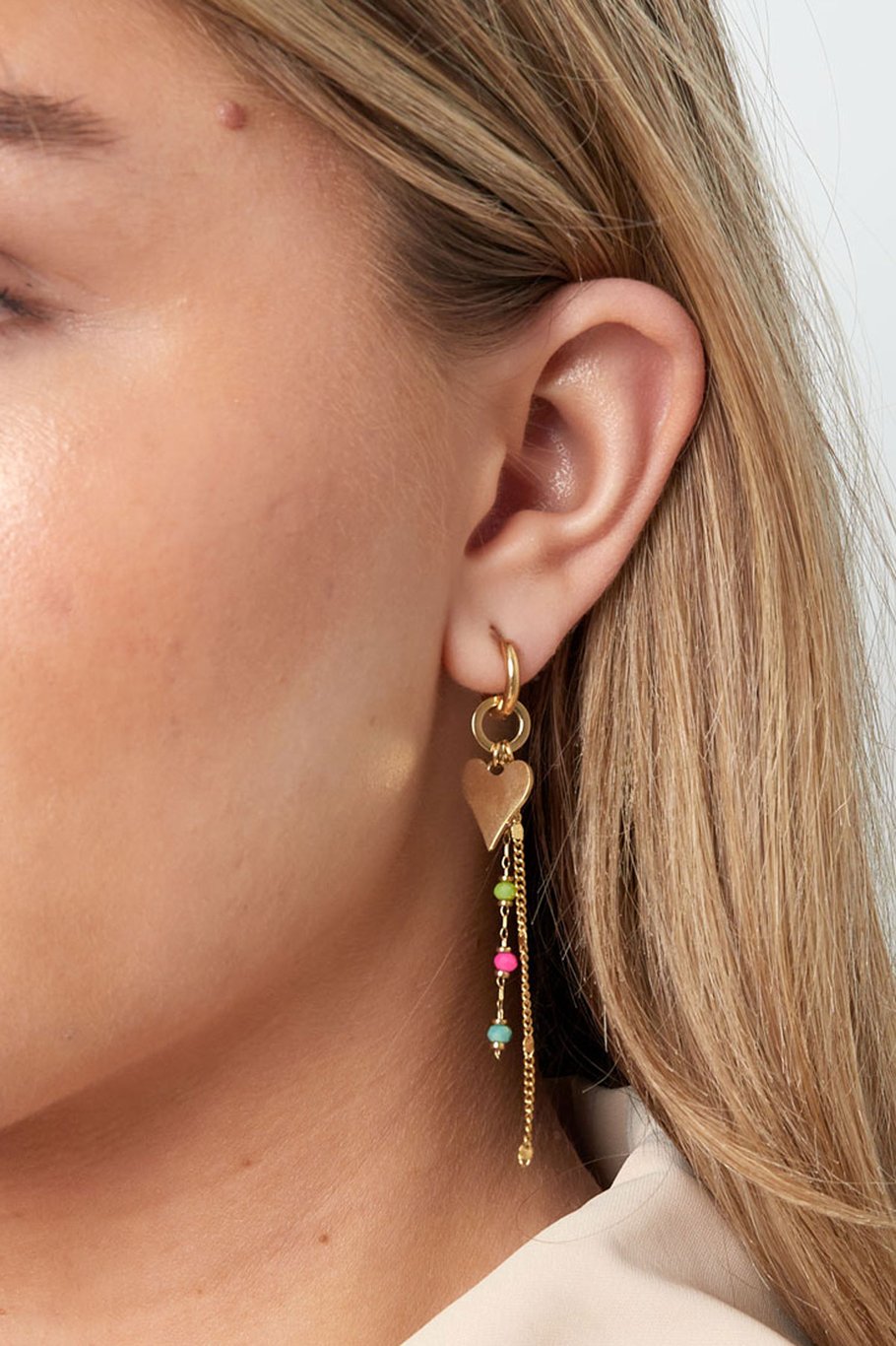 boucles d'oreilles d'amant de mastic - couleur or Image3