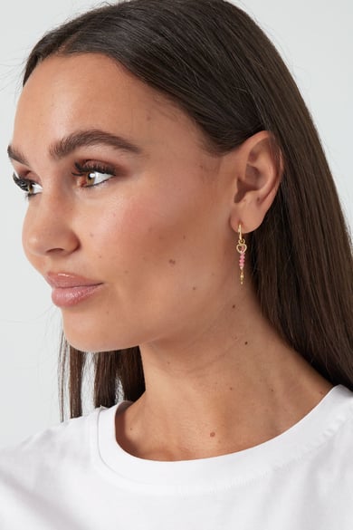 Love on top charm earrings - blue/Gold color  h5 Picture2