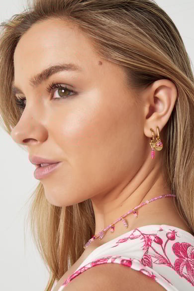 Oorbellen summer sun - roze Goud kleur h5 Afbeelding2