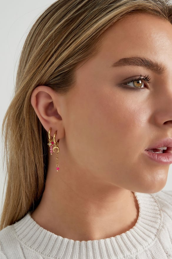 earrings crescent moon colorful