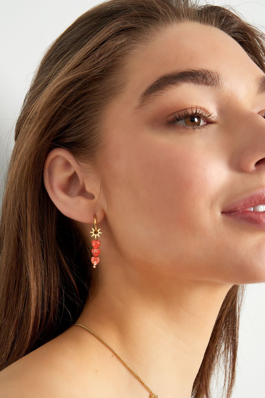 earrings triple heart star - pink h5Picture4