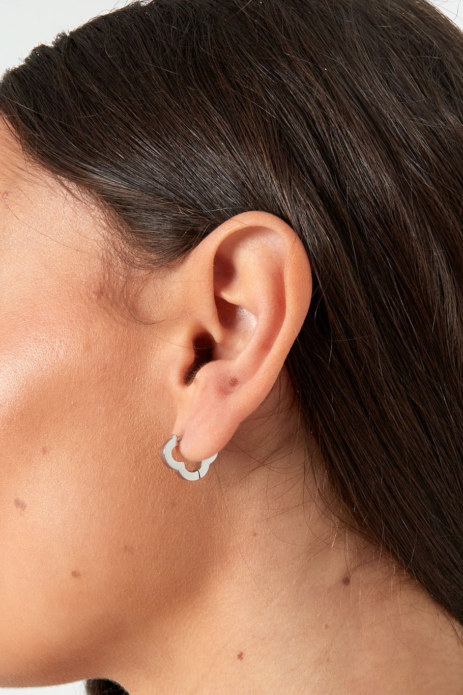 Basic clover earrings medium - Silver Color color h5Picture3