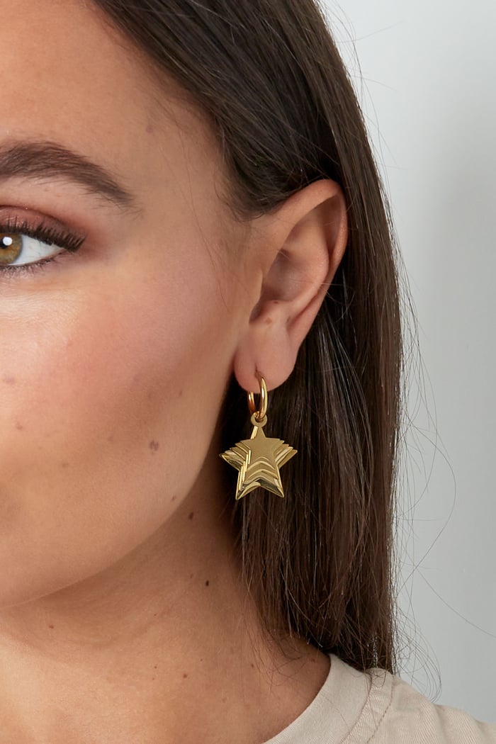 All stars earrings - Gold color Picture3