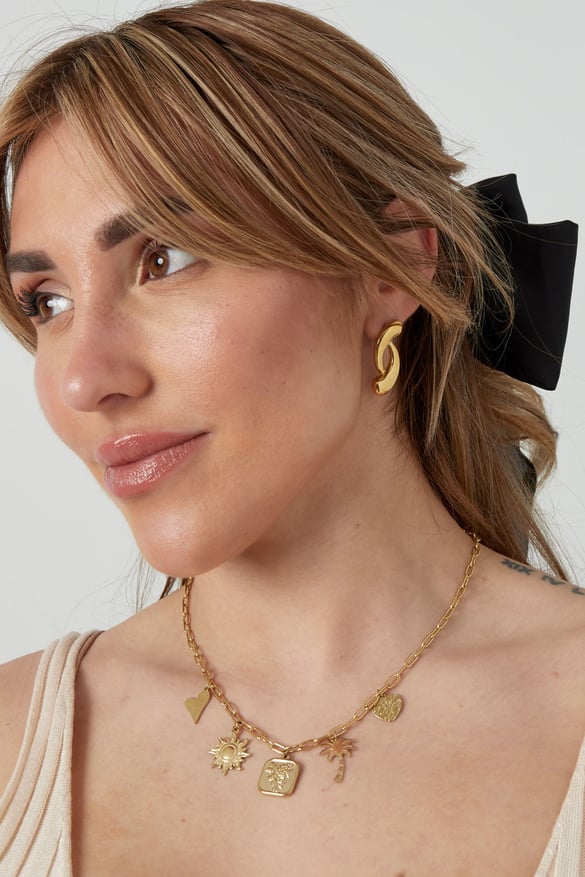 Earrings loose stripes - Silver Color color