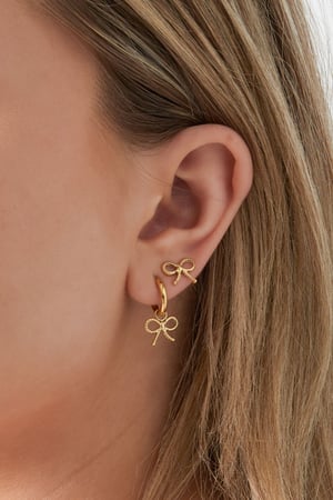 Ear studs bow basic - Gold color h5 Picture3