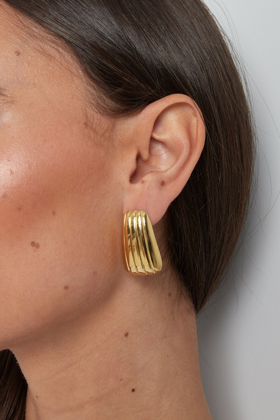 Simple stripe earrings - Silver Color color Picture3