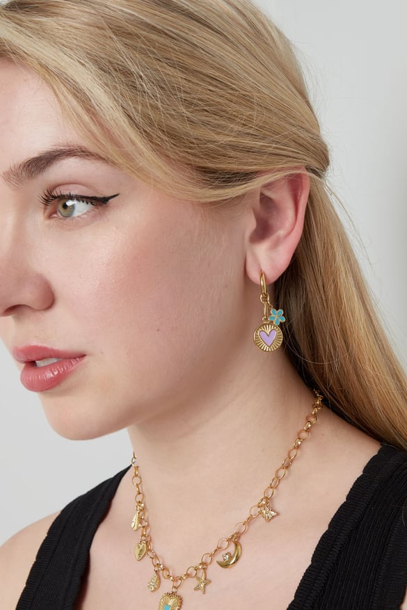 flower love charm earrings 2