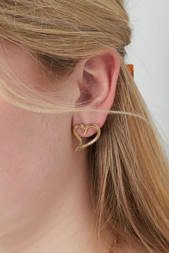 orecchini a forma di cuore - colore oro