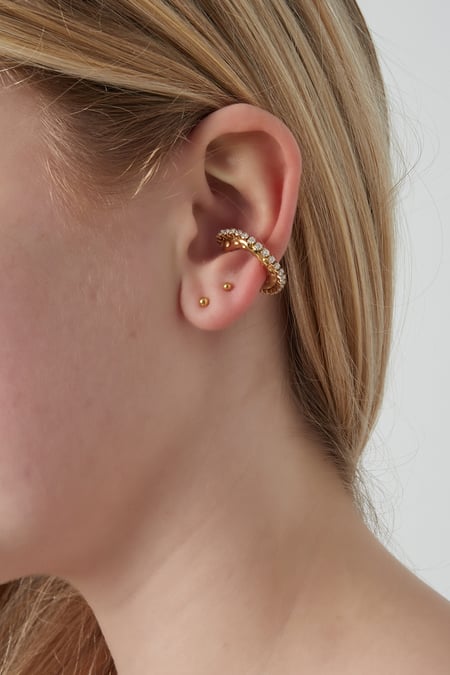 Ear cuff con strass - Color dorado 2