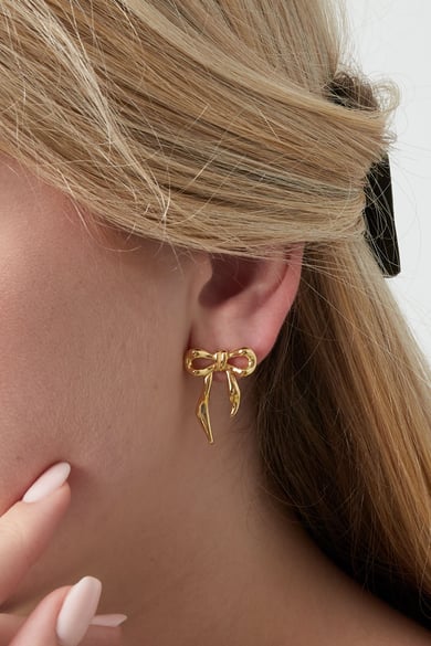 Pendientes casual con lazo - dorado  h5 Imagen3
