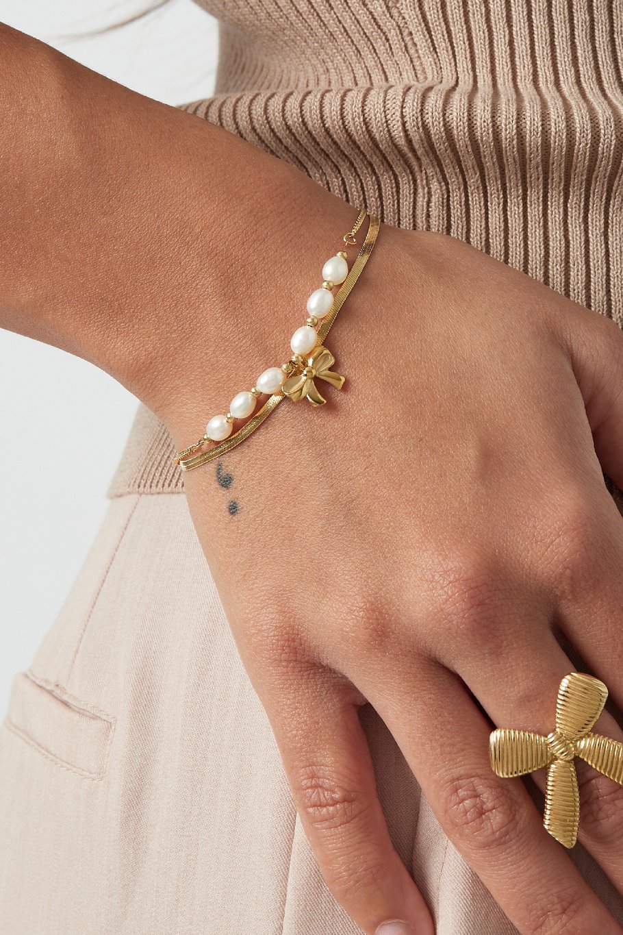 Armband Perlenliebe - Goldfarbe  Bild2