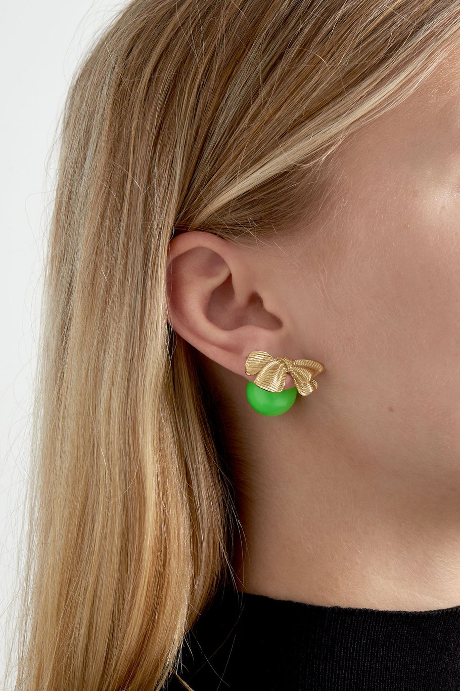 Bow studs earrings color - pink h5Picture2