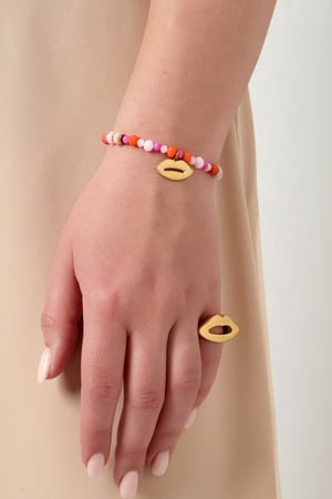 Colorful bracelet joyful kiss - pink Gold color h5 Picture2