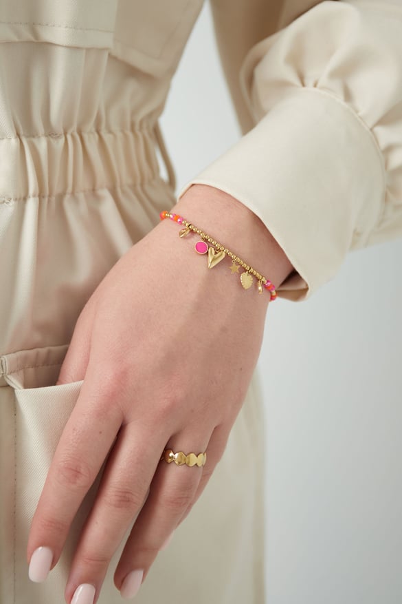 Bracciale sorriso estivo - rosa arancione 2