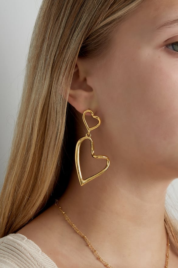double shaped heart earrings 2