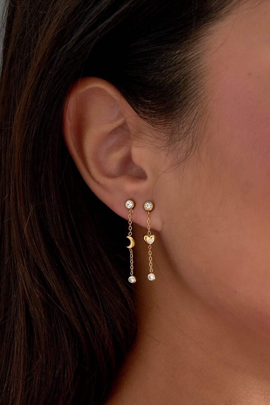 Pendientes luz de luna - Color dorado Imagen3