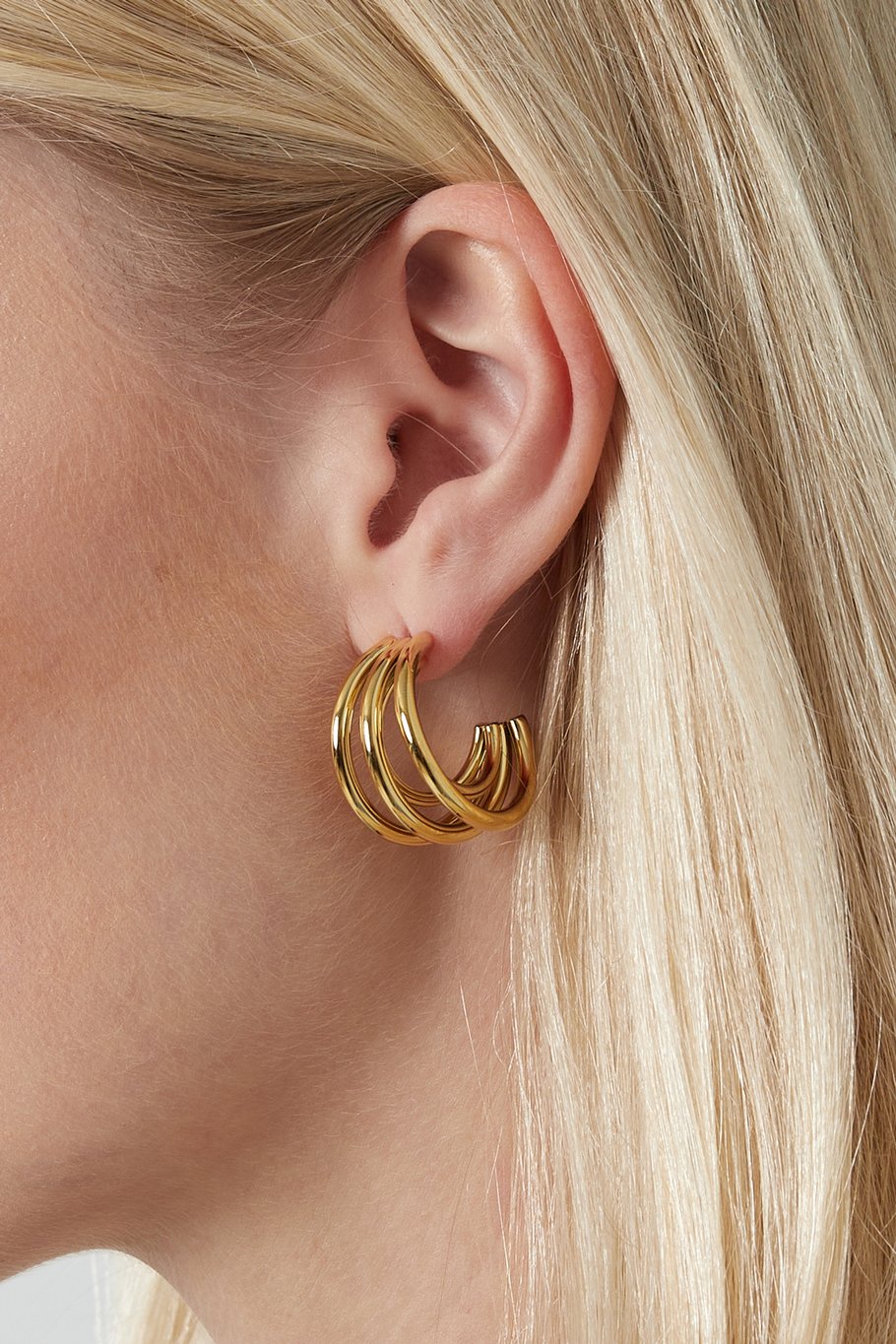 Doppelt gedrehte Love-Ohrringe - Goldfarbe  Bild3