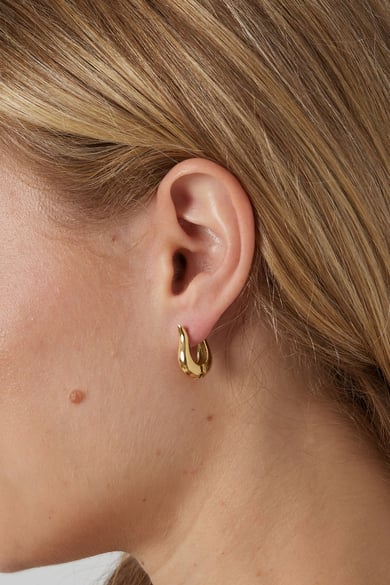 Basic earrings round - Gold color h5 Picture2