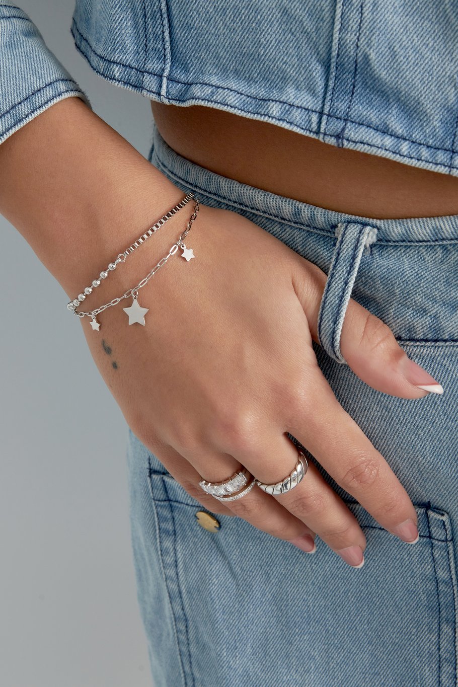 Doppeltes Armband Shine Bright - Goldfarbe  Bild2