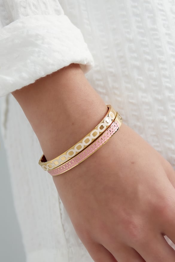 Sklavenarmband mit rundem Aufdruck - blassrosa  2