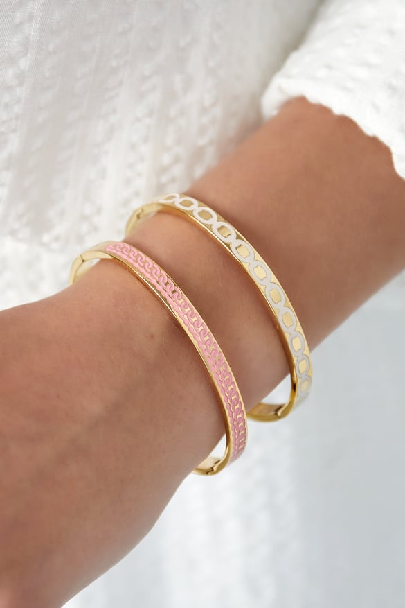 Farbiges Armreif-Armband - flieder  2