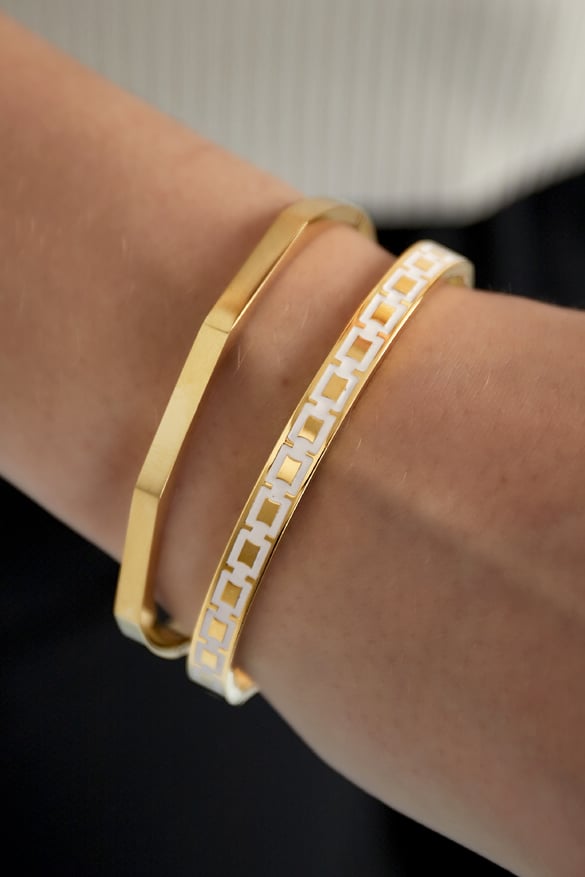 Sklavenarmband mit Aufdruck - rosa/Goldfarbe 