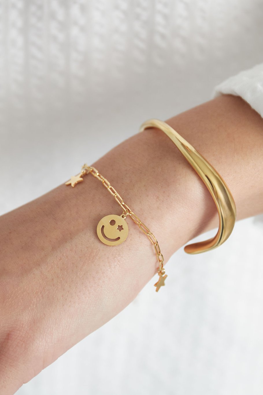 Glückliche Nacht Charm Armband - Goldfarbe h5Bild2