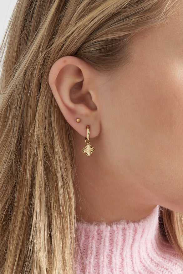 Earrings clover class - Silver Color color