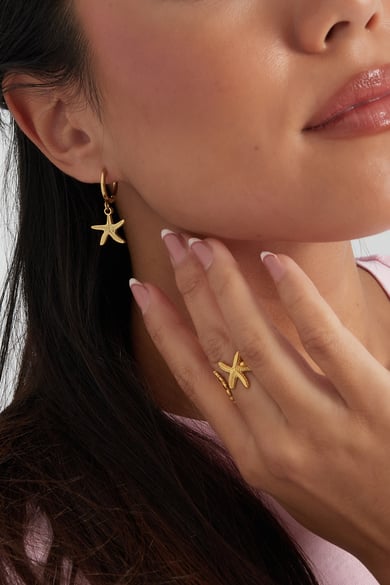 Earrings simple starfish - Silver Color color h5 Picture2