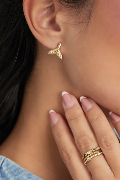 Pendientes cola de ballena - Color dorado h5 Imagen2