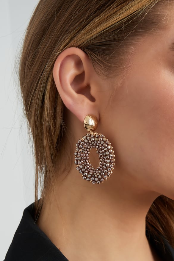 Boucles d'oreilles Fiesta colorées - beige