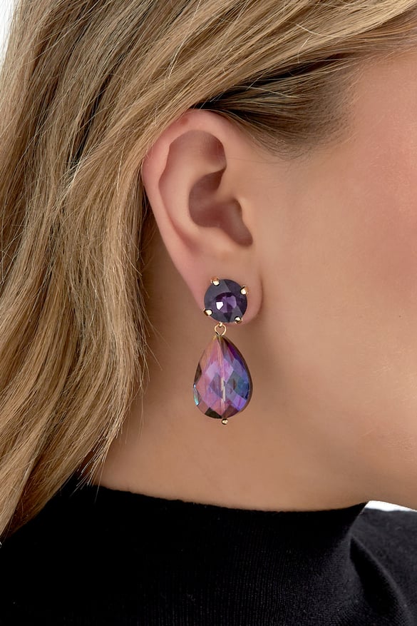 Earrings posh pardon - blue brown