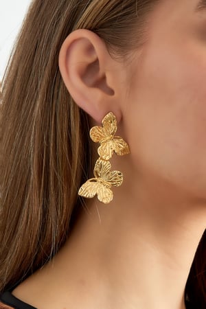 Delicate wings earrings - Gold color h5 Picture2