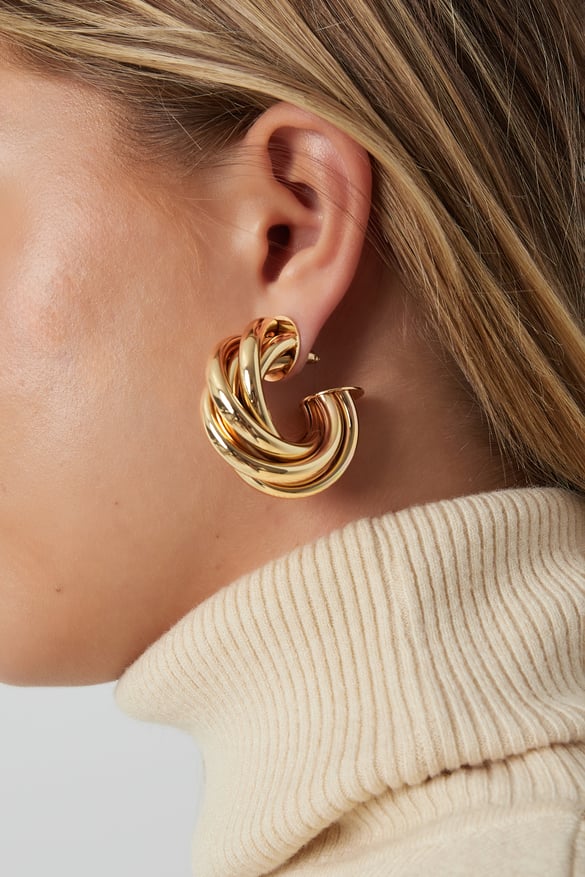 orecchini twist &amp; twirl hoops - colore oro 2