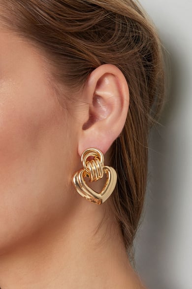 Ohrringe „My Heart is Yours“ – Goldfarbe - Goldfarbefarbe h5 Bild3