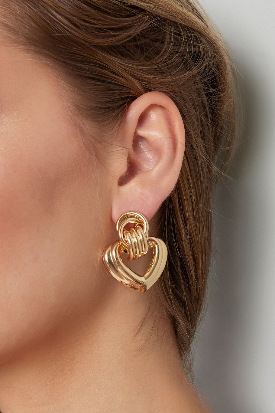 Ohrringe „My Heart is Yours“ – Goldfarbe - Goldfarbefarbe Bild3