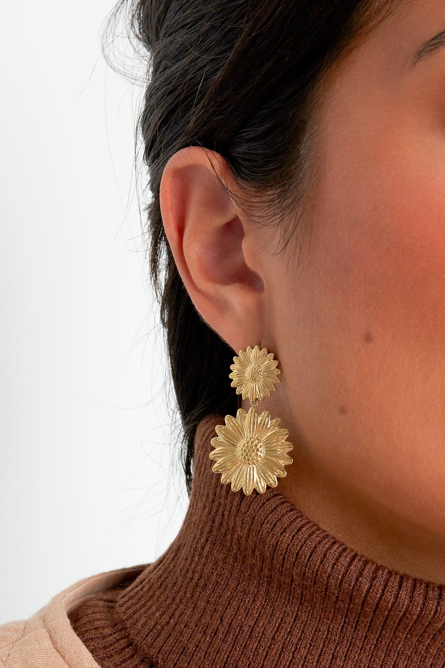 Orecchini Girasole Felice - Colore argento Immagine2