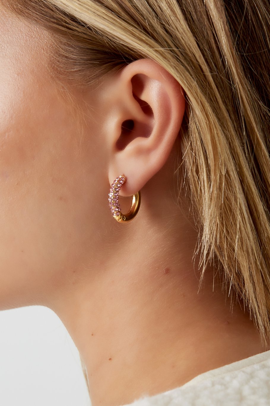 Shiny Rings earrings - pink Gold color Picture2