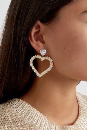 Heartfelt glitz earrings - Gold color h5 Picture2