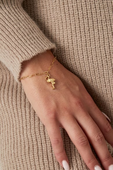 Flamingo-Kettenarmband – Goldfarbe - Goldfarbefarbe h5 Bild3